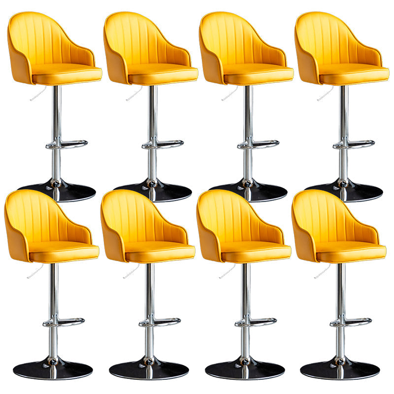 Industrial Metal Counter Height Stools Back Bar Stool for Living Room Yellow Silver 8 Piece Set Clearhalo 'Bar Furniture' 'Bar Stools' 'bar_stools' 'furn' 'furn_bar_stools' 'Furniture' 'Kitchen & Dining Furniture' 6373221
