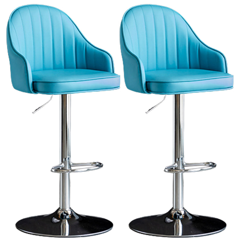 Industrial Metal Counter Height Stools Back Bar Stool for Living Room Blue Silver 2 Piece Set Clearhalo 'Bar Furniture' 'Bar Stools' 'bar_stools' 'furn' 'furn_bar_stools' 'Furniture' 'Kitchen & Dining Furniture' 6373223