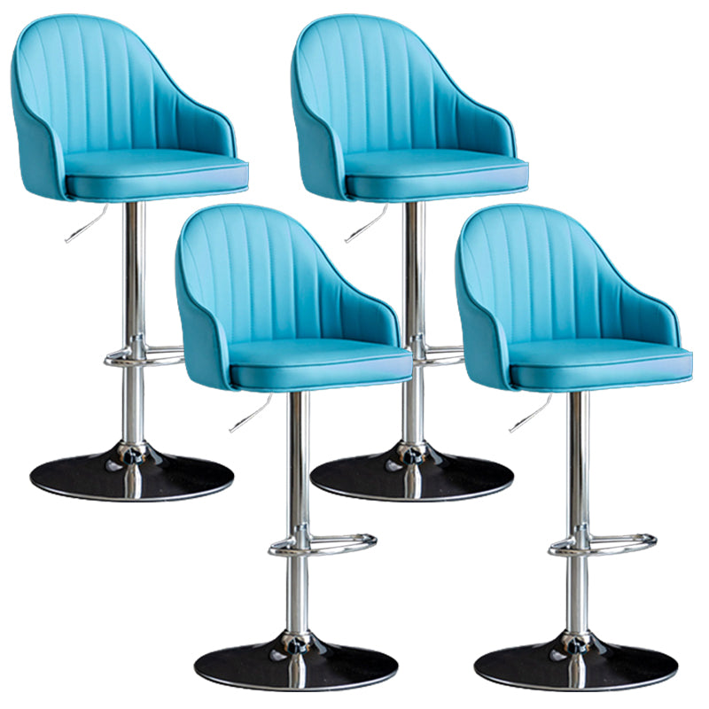 Industrial Metal Counter Height Stools Back Bar Stool for Living Room Blue Silver 4 Piece Set Clearhalo 'Bar Furniture' 'Bar Stools' 'bar_stools' 'furn' 'furn_bar_stools' 'Furniture' 'Kitchen & Dining Furniture' 6373224