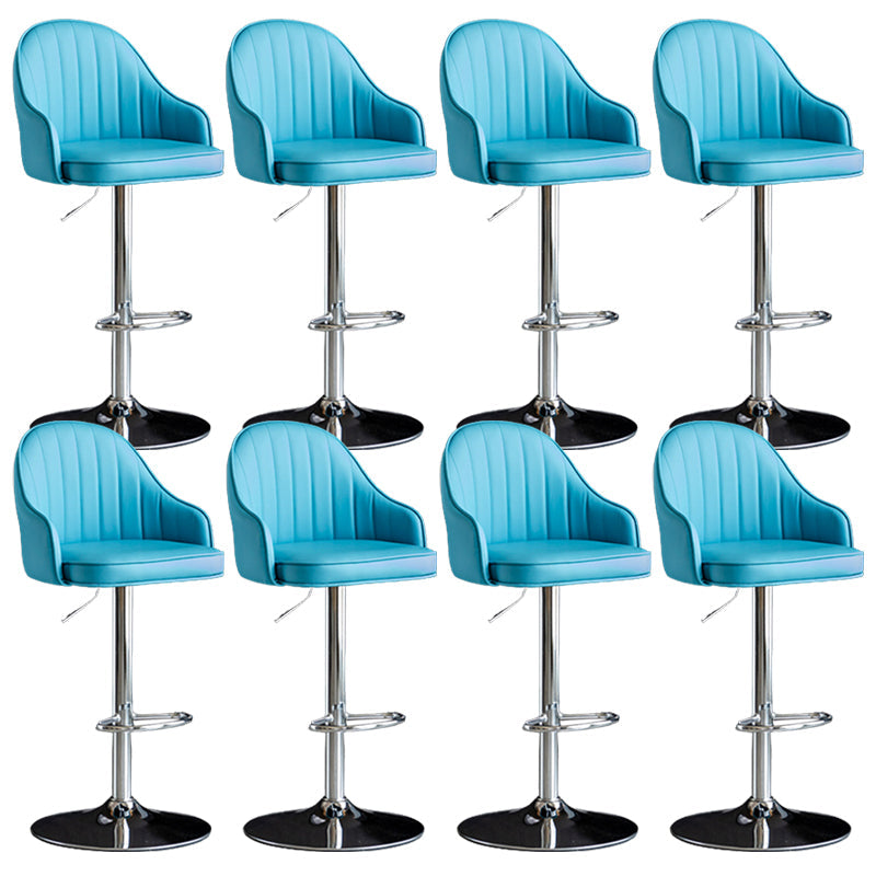 Industrial Metal Counter Height Stools Back Bar Stool for Living Room Blue Silver 8 Piece Set Clearhalo 'Bar Furniture' 'Bar Stools' 'bar_stools' 'furn' 'furn_bar_stools' 'Furniture' 'Kitchen & Dining Furniture' 6373226