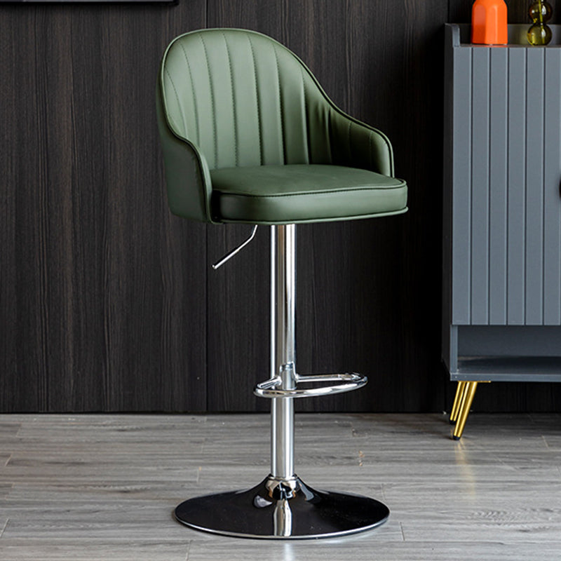 Industrial Metal Counter Height Stools Back Bar Stool for Living Room Green Silver 1 Piece Clearhalo 'Bar Furniture' 'Bar Stools' 'bar_stools' 'furn' 'furn_bar_stools' 'Furniture' 'Kitchen & Dining Furniture' 6373227