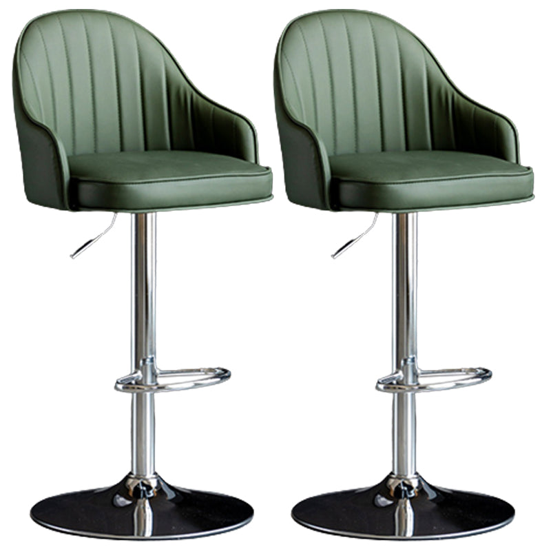 Industrial Metal Counter Height Stools Back Bar Stool for Living Room Green Silver 2 Piece Set Clearhalo 'Bar Furniture' 'Bar Stools' 'bar_stools' 'furn' 'furn_bar_stools' 'Furniture' 'Kitchen & Dining Furniture' 6373228