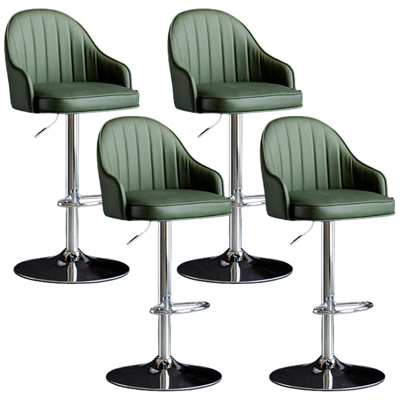 Industrial Metal Counter Height Stools Back Bar Stool for Living Room Green Silver 4 Piece Set Clearhalo 'Bar Furniture' 'Bar Stools' 'bar_stools' 'furn' 'furn_bar_stools' 'Furniture' 'Kitchen & Dining Furniture' 6373229