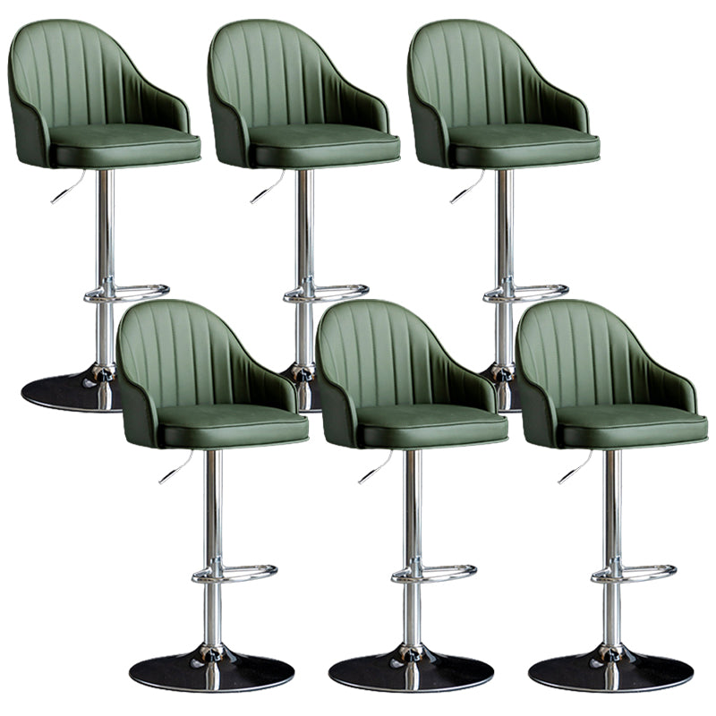 Industrial Metal Counter Height Stools Back Bar Stool for Living Room Green Silver 6 Piece Set Clearhalo 'Bar Furniture' 'Bar Stools' 'bar_stools' 'furn' 'furn_bar_stools' 'Furniture' 'Kitchen & Dining Furniture' 6373230