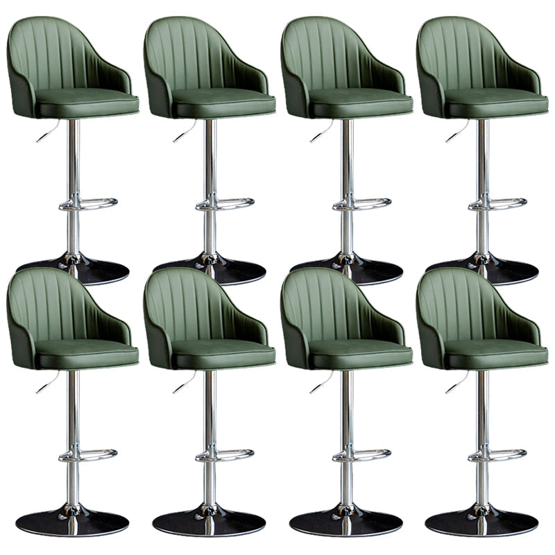 Industrial Metal Counter Height Stools Back Bar Stool for Living Room Green Silver 8 Piece Set Clearhalo 'Bar Furniture' 'Bar Stools' 'bar_stools' 'furn' 'furn_bar_stools' 'Furniture' 'Kitchen & Dining Furniture' 6373231