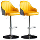 Industrial Metal Counter Height Stools Back Bar Stool for Living Room Yellow-Gray Silver 2 Piece Set Clearhalo 'Bar Furniture' 'Bar Stools' 'bar_stools' 'furn' 'furn_bar_stools' 'Furniture' 'Kitchen & Dining Furniture' 6373233