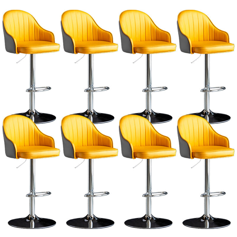 Industrial Metal Counter Height Stools Back Bar Stool for Living Room Yellow-Gray Silver 8 Piece Set Clearhalo 'Bar Furniture' 'Bar Stools' 'bar_stools' 'furn' 'furn_bar_stools' 'Furniture' 'Kitchen & Dining Furniture' 6373236