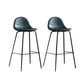 Leather Bar Stool Modern Backrest Counter Stool for Bristol with Metal Base Green 2 Piece Set Counter Stool(26"H) Clearhalo 'Bar Furniture' 'Bar Stools' 'bar_stools' 'furn' 'furn_bar_stools' 'Furniture' 'Kitchen & Dining Furniture' 6373240