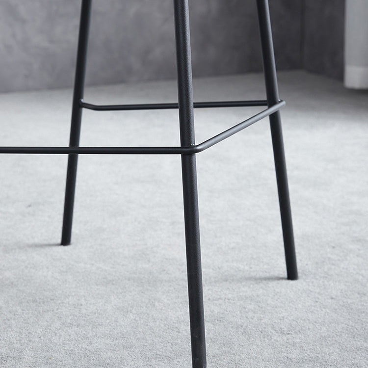 Leather Bar Stool Modern Backrest Counter Stool for Bristol with Metal Base Clearhalo 'Bar Furniture' 'Bar Stools' 'bar_stools' 'furn' 'furn_bar_stools' 'Furniture' 'Kitchen & Dining Furniture' 6373255