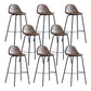 Leather Bar Stool Modern Backrest Counter Stool for Bristol with Metal Base Khaki 8 Piece Set Counter Stool(26"H) Clearhalo 'Bar Furniture' 'Bar Stools' 'bar_stools' 'furn' 'furn_bar_stools' 'Furniture' 'Kitchen & Dining Furniture' 6373261