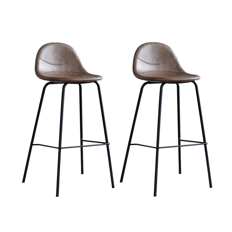 Leather Bar Stool Modern Backrest Counter Stool for Bristol with Metal Base Khaki 2 Piece Set Bar Stool(30"H) Clearhalo 'Bar Furniture' 'Bar Stools' 'bar_stools' 'furn' 'furn_bar_stools' 'Furniture' 'Kitchen & Dining Furniture' 6373263