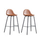 Leather Bar Stool Modern Backrest Counter Stool for Bristol with Metal Base Brown 2 Piece Set Bar Stool(30"H) Clearhalo 'Bar Furniture' 'Bar Stools' 'bar_stools' 'furn' 'furn_bar_stools' 'Furniture' 'Kitchen & Dining Furniture' 6373273
