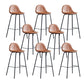 Leather Bar Stool Modern Backrest Counter Stool for Bristol with Metal Base Brown 8 Piece Set Bar Stool(30"H) Clearhalo 'Bar Furniture' 'Bar Stools' 'bar_stools' 'furn' 'furn_bar_stools' 'Furniture' 'Kitchen & Dining Furniture' 6373276