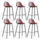 Leather Bar Stool Modern Backrest Counter Stool for Bristol with Metal Base Red 6 Piece Set Counter Stool(26"H) Clearhalo 'Bar Furniture' 'Bar Stools' 'bar_stools' 'furn' 'furn_bar_stools' 'Furniture' 'Kitchen & Dining Furniture' 6373280
