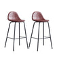 Leather Bar Stool Modern Backrest Counter Stool for Bristol with Metal Base Red 2 Piece Set Bar Stool(30"H) Clearhalo 'Bar Furniture' 'Bar Stools' 'bar_stools' 'furn' 'furn_bar_stools' 'Furniture' 'Kitchen & Dining Furniture' 6373283