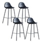 Leather Bar Stool Modern Backrest Counter Stool for Bristol with Metal Base Black 4 Piece Set Counter Stool(26"H) Clearhalo 'Bar Furniture' 'Bar Stools' 'bar_stools' 'furn' 'furn_bar_stools' 'Furniture' 'Kitchen & Dining Furniture' 6373289