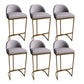 Contemporary Armless Dining Stools Metal Bar Stools with Footrest