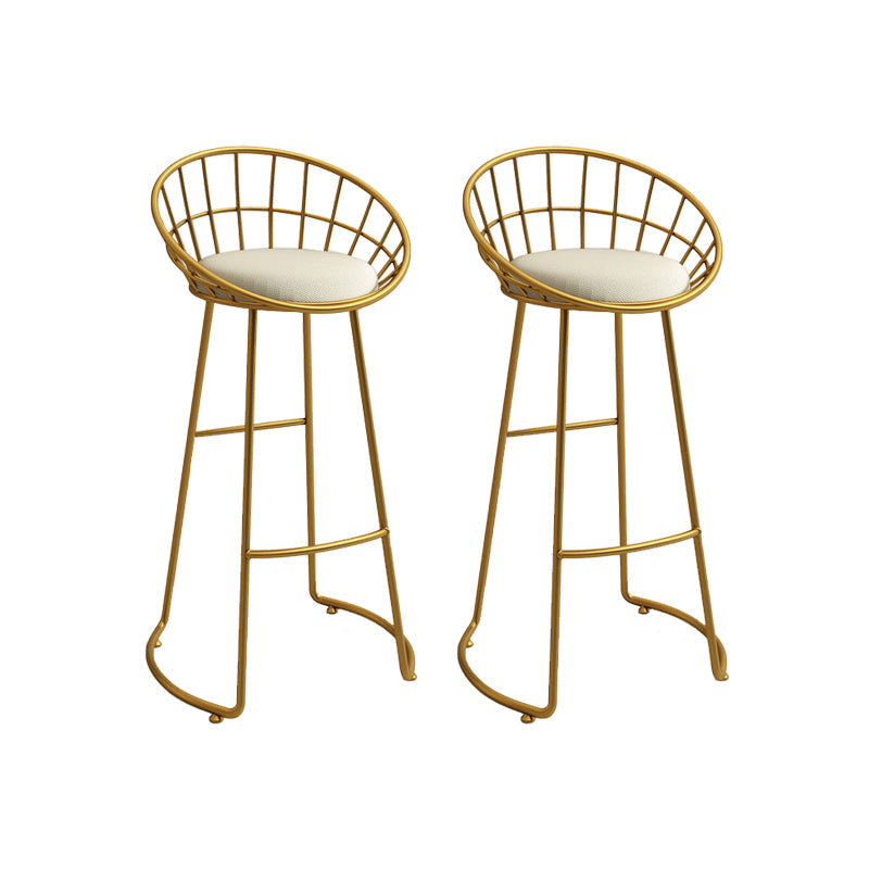 Contemporary Armless Dining Stools Metal Bar Stools with Footrest