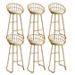 Contemporary Armless Dining Stools Metal Bar Stools with Footrest