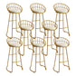 Contemporary Armless Dining Stools Metal Bar Stools with Footrest