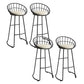 Contemporary Armless Dining Stools Metal Bar Stools with Footrest