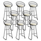 Contemporary Armless Dining Stools Metal Bar Stools with Footrest