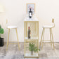 Taburete de bar Glam sin brazos, base de metal dorado, taburete de comedor con reposapiés