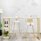 Taburete de bar Glam sin brazos, base de metal dorado, taburete de comedor con reposapiés