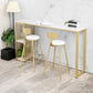 Taburete de bar Glam sin brazos, base de metal dorado, taburete de comedor con reposapiés