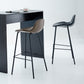 Taburete de bar sin brazos de cuero, taburete moderno con respaldo para comedor