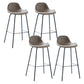 Taburete de bar sin brazos de cuero, taburete moderno con respaldo para comedor