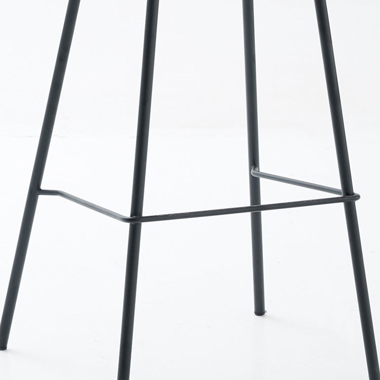 Taburete de bar sin brazos de cuero, taburete moderno con respaldo para comedor