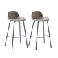 Taburete de bar sin brazos de cuero, taburete moderno con respaldo para comedor