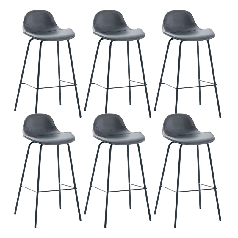 Taburete de bar sin brazos de cuero, taburete moderno con respaldo para comedor