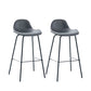Taburete de bar sin brazos de cuero, taburete moderno con respaldo para comedor