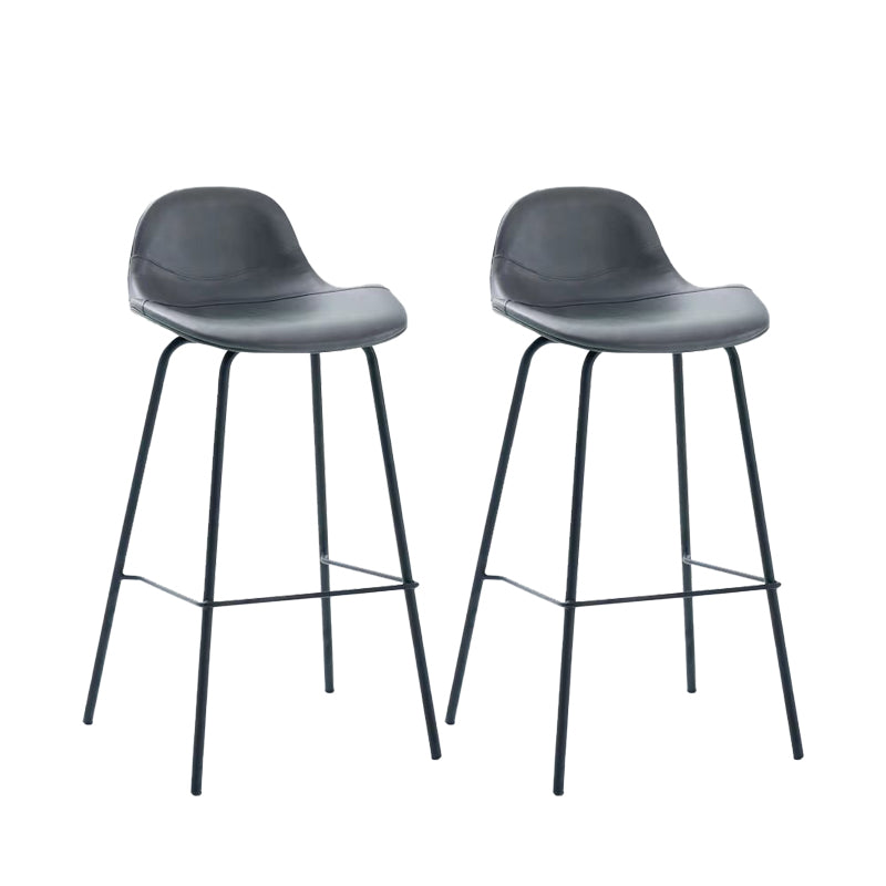 Taburete de bar sin brazos de cuero, taburete moderno con respaldo para comedor