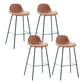 Taburete de bar sin brazos de cuero, taburete moderno con respaldo para comedor