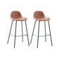 Taburete de bar sin brazos de cuero, taburete moderno con respaldo para comedor