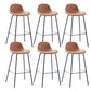 Taburete de bar sin brazos de cuero, taburete moderno con respaldo para comedor