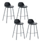 Taburete de bar sin brazos de cuero, taburete moderno con respaldo para comedor