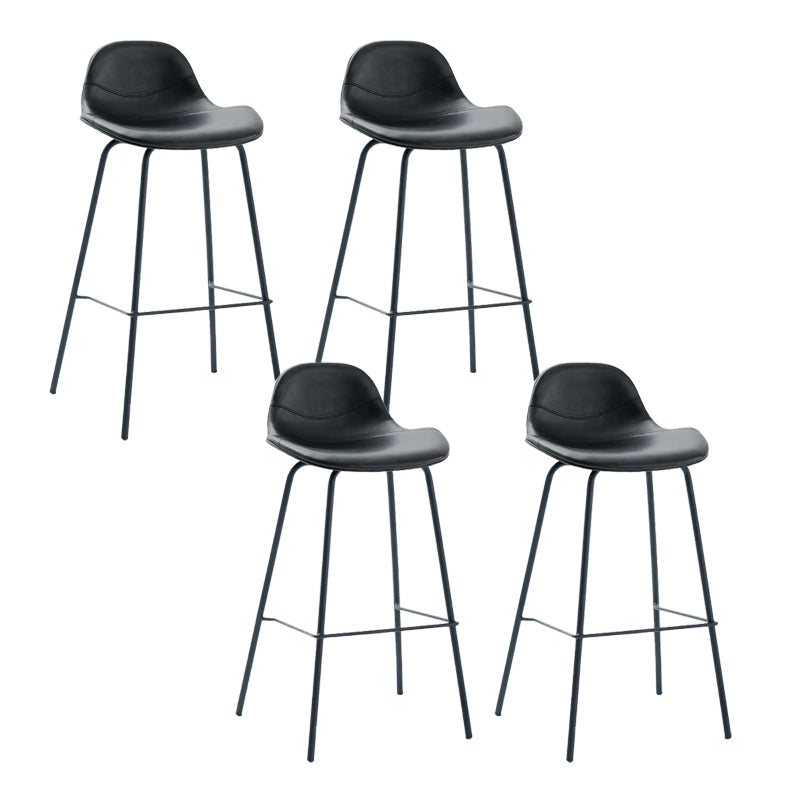 Taburete de bar sin brazos de cuero, taburete moderno con respaldo para comedor