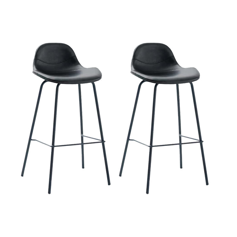 Taburete de bar sin brazos de cuero, taburete moderno con respaldo para comedor