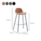 Taburete de bar sin brazos de cuero, taburete moderno con respaldo para comedor