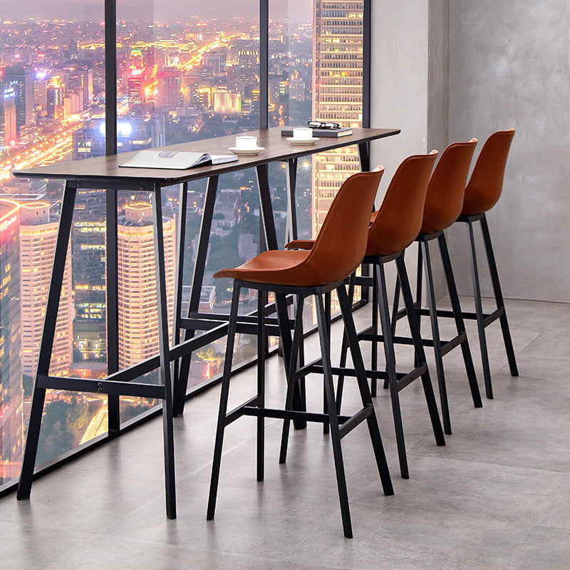 Leather Bar Stool Modern Backrest Counter Stool for Dining Room Clearhalo 'Bar Furniture' 'Bar Stools' 'bar_stools' 'furn' 'furn_bar_stools' 'Furniture' 'Kitchen & Dining Furniture' 6373425