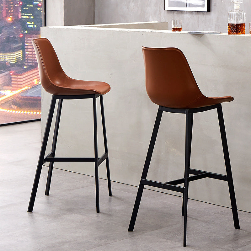 Leather Bar Stool Modern Backrest Counter Stool for Dining Room Clearhalo 'Bar Furniture' 'Bar Stools' 'bar_stools' 'furn' 'furn_bar_stools' 'Furniture' 'Kitchen & Dining Furniture' 6373428
