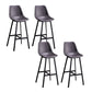 Leather Bar Stool Modern Backrest Counter Stool for Dining Room Gray 4 Piece Set Counter Stool(26"H) Clearhalo 'Bar Furniture' 'Bar Stools' 'bar_stools' 'furn' 'furn_bar_stools' 'Furniture' 'Kitchen & Dining Furniture' 6373429