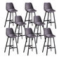 Leather Bar Stool Modern Backrest Counter Stool for Dining Room Gray 8 Piece Set Counter Stool(26"H) Clearhalo 'Bar Furniture' 'Bar Stools' 'bar_stools' 'furn' 'furn_bar_stools' 'Furniture' 'Kitchen & Dining Furniture' 6373434