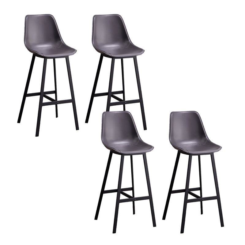 Leather Bar Stool Modern Backrest Counter Stool for Dining Room Gray 4 Piece Set Bar Stool(30"H) Clearhalo 'Bar Furniture' 'Bar Stools' 'bar_stools' 'furn' 'furn_bar_stools' 'Furniture' 'Kitchen & Dining Furniture' 6373440