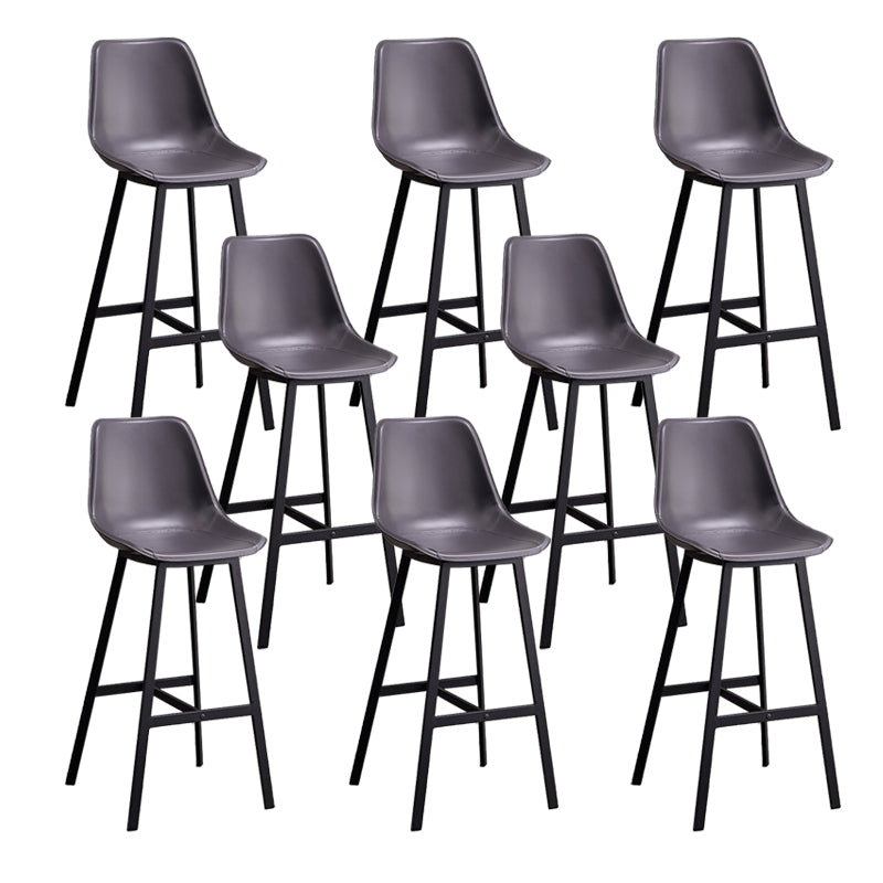 Leather Bar Stool Modern Backrest Counter Stool for Dining Room Gray 8 Piece Set Bar Stool(30"H) Clearhalo 'Bar Furniture' 'Bar Stools' 'bar_stools' 'furn' 'furn_bar_stools' 'Furniture' 'Kitchen & Dining Furniture' 6373443