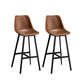 Leather Bar Stool Modern Backrest Counter Stool for Dining Room Khaki 2 Piece Set Counter Stool(26"H) Clearhalo 'Bar Furniture' 'Bar Stools' 'bar_stools' 'furn' 'furn_bar_stools' 'Furniture' 'Kitchen & Dining Furniture' 6373446